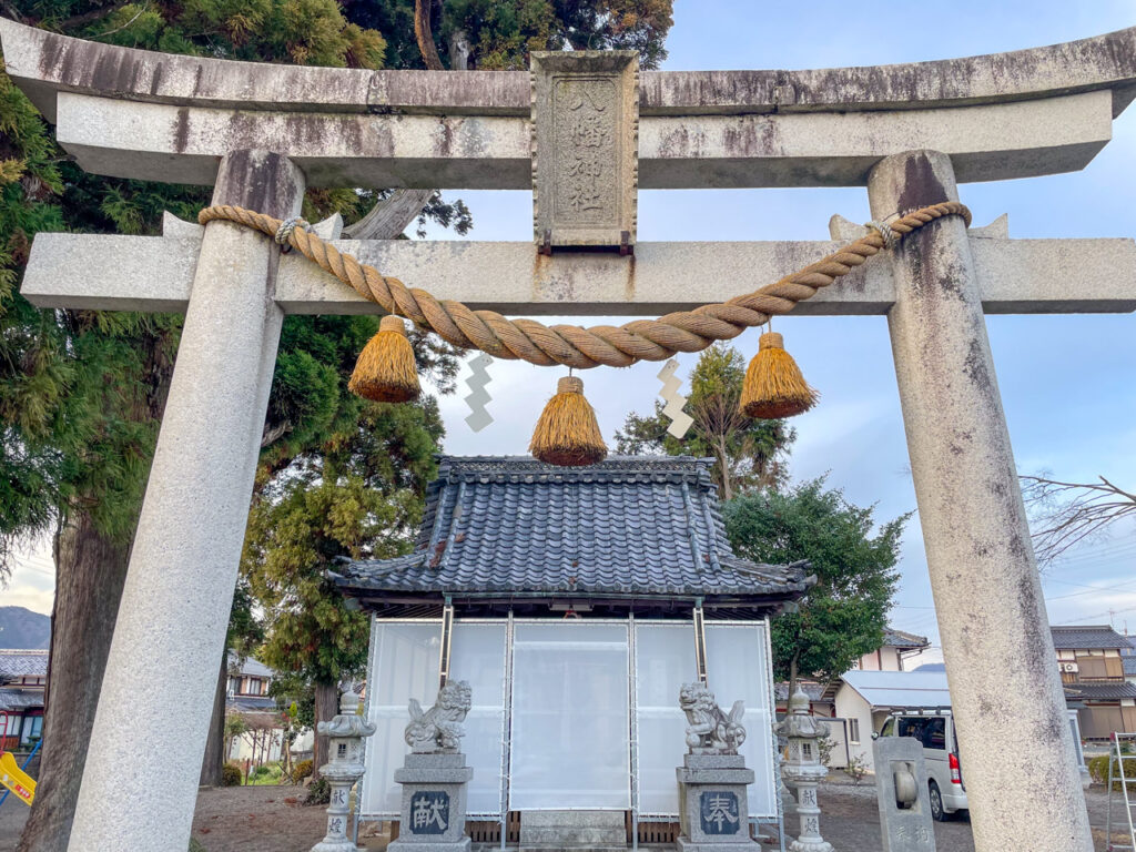 八幡神社 雪囲いシート