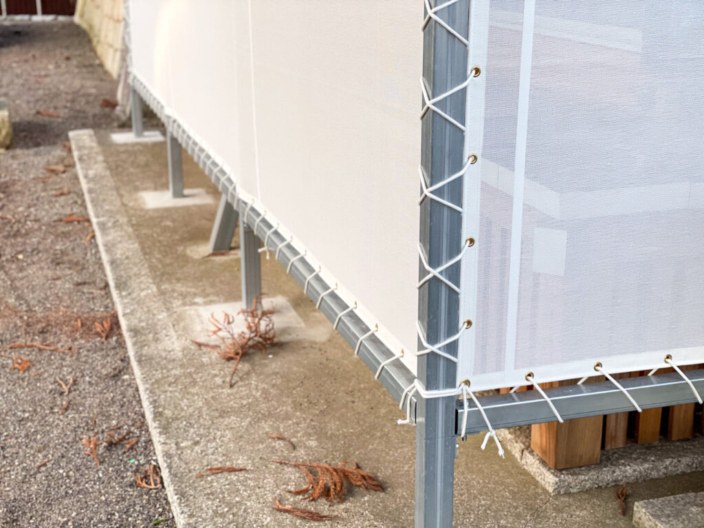 八幡神社 雪囲いシート